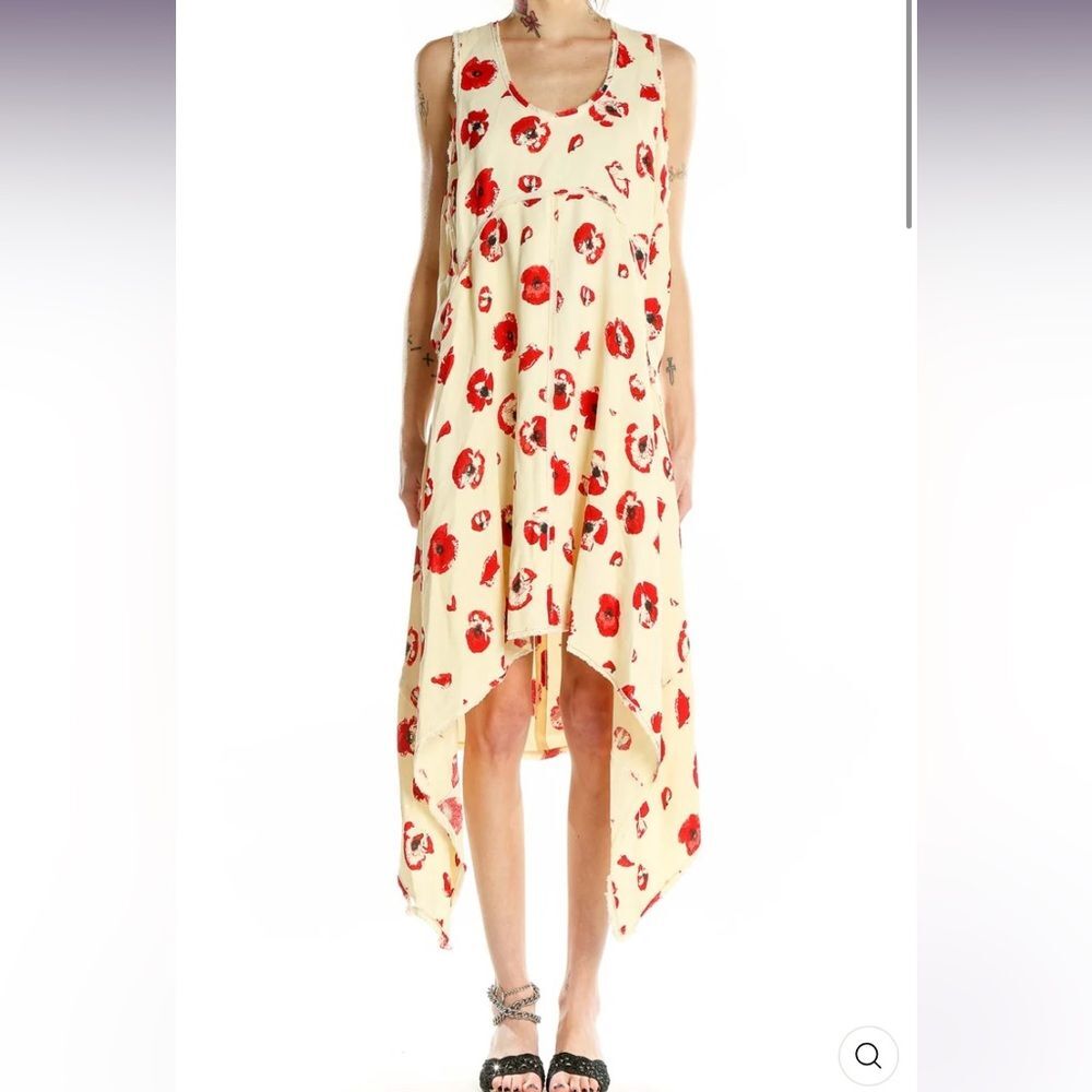 Proenza Schouler Silk Blend Floral Asymmetrical Hem Dress 8